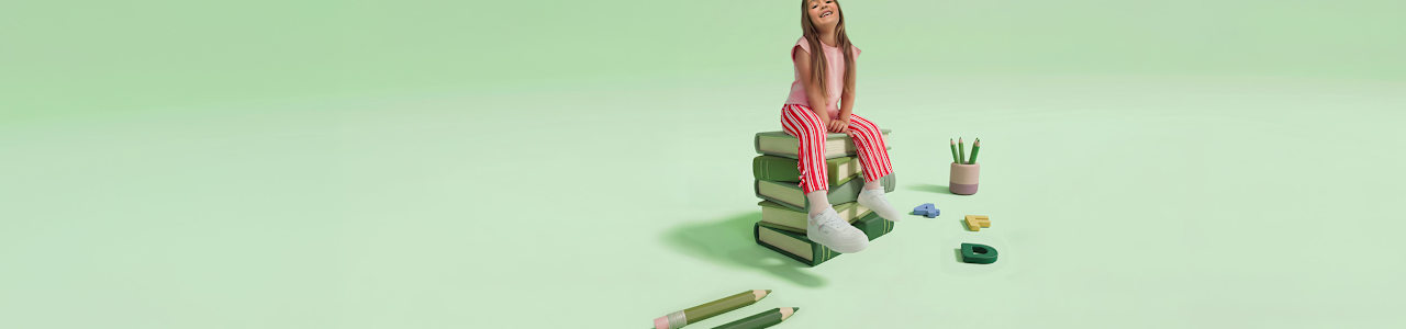 Green background and a person with sneaker