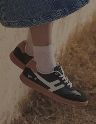 black shoes on foot