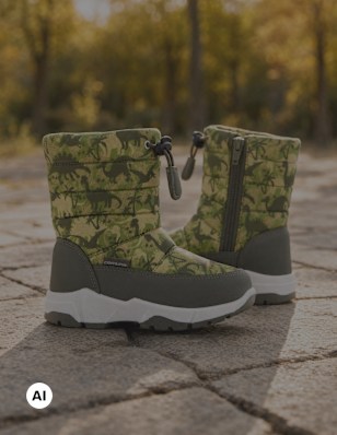 boots standing on cobblestones