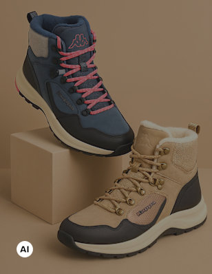 Two Trekking Boots in a studio setting