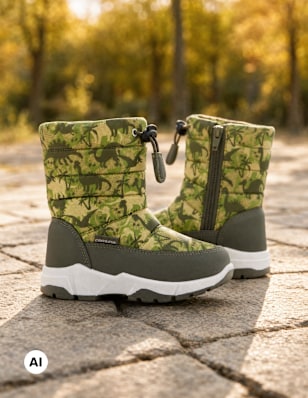 boots standing on cobblestones