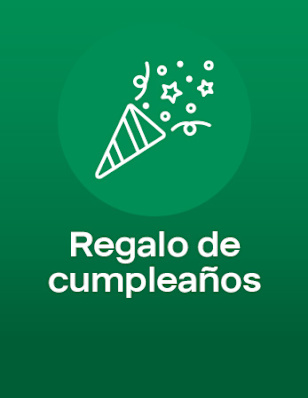 Party popper icon: “Regalo de cumpleaños”.