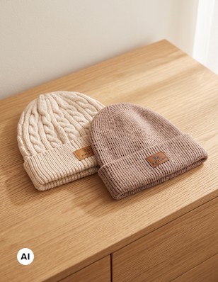 kids hats on a table