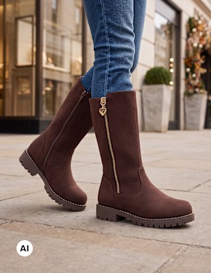 high boots kids in the city