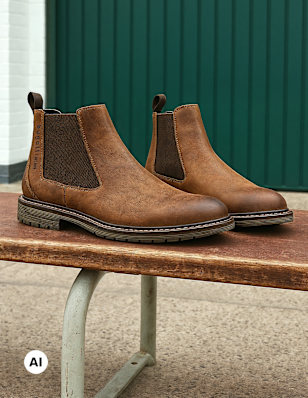 Two Desert Boots on a bench