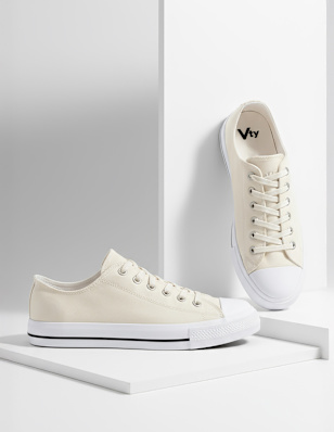 beige canvas shoes