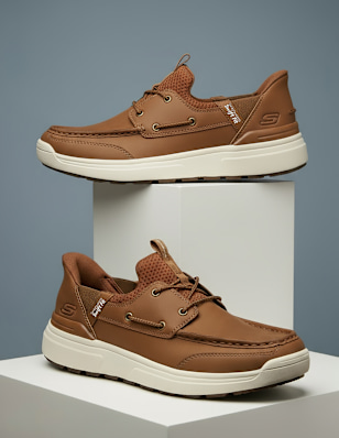 brown shoes on a pedestal