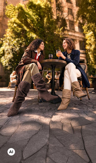 A woman wearing slouchy boots