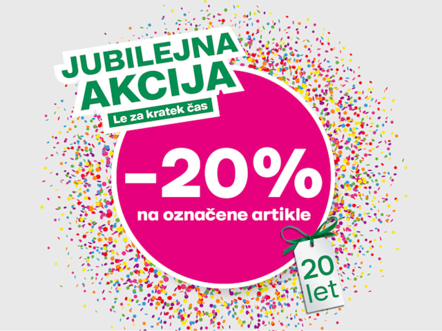 Jubilejna akcika Le za kratek cas -20% na oznacene artikle 20 let