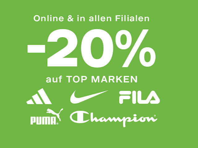 Jetzt -20% auf TOP MARKEN sichern