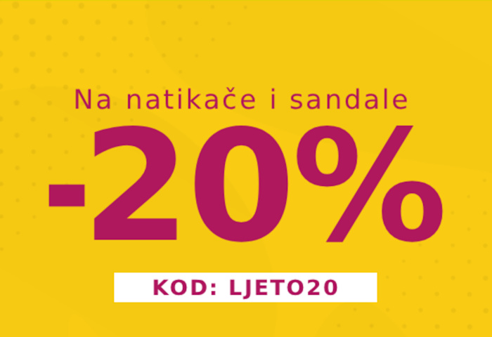 -20% popusta s spletno kodo POLETJE20 na vse neznižane sandale in natikače