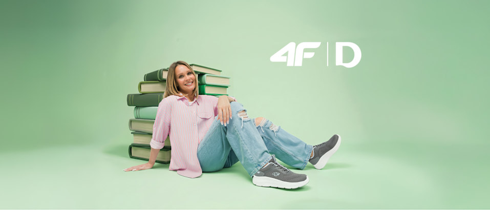 Green background and a person with sneaker