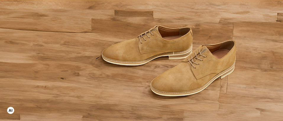Brown leather shoes on parquet