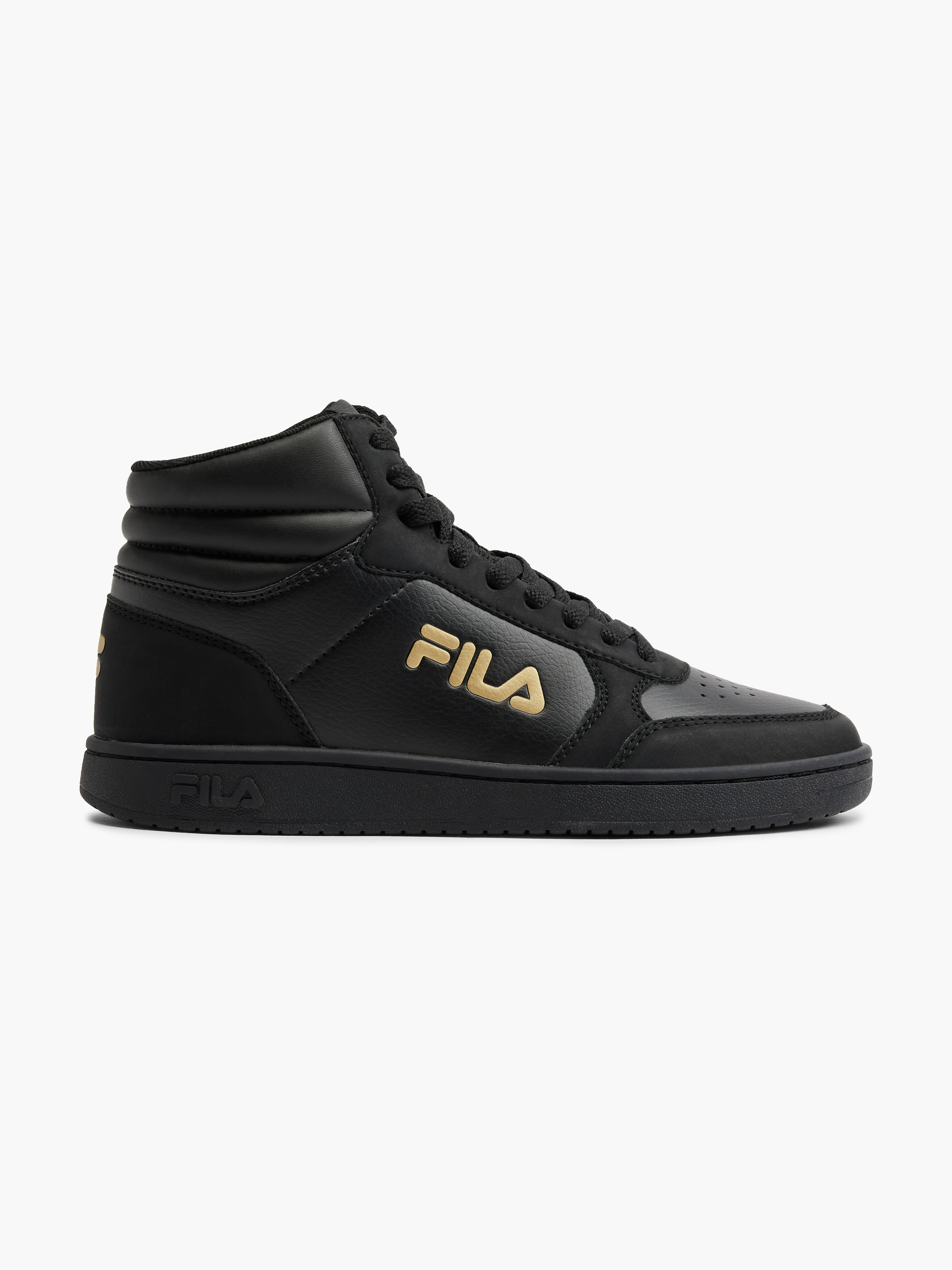 High Top Fila Shoes Black And Gold FILA Pantofi Mid Cut Negru