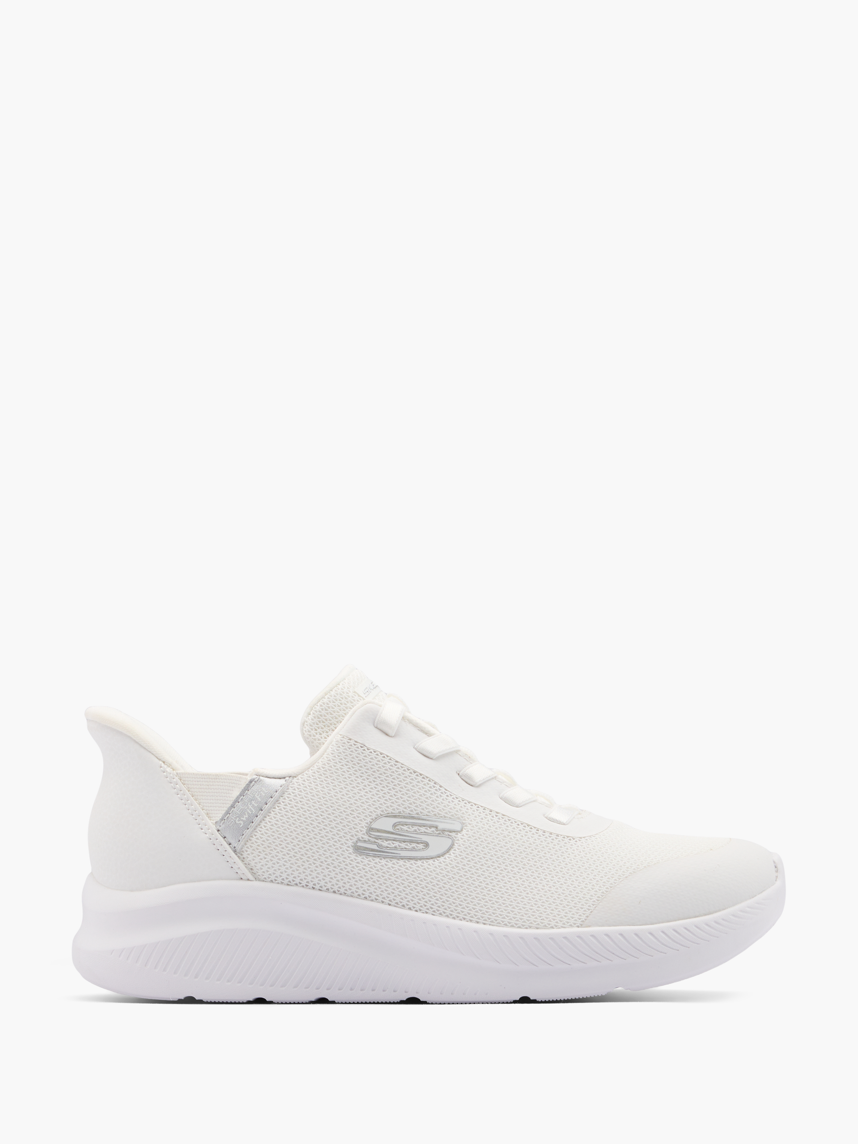 Skechers blancos sin cordones on sale