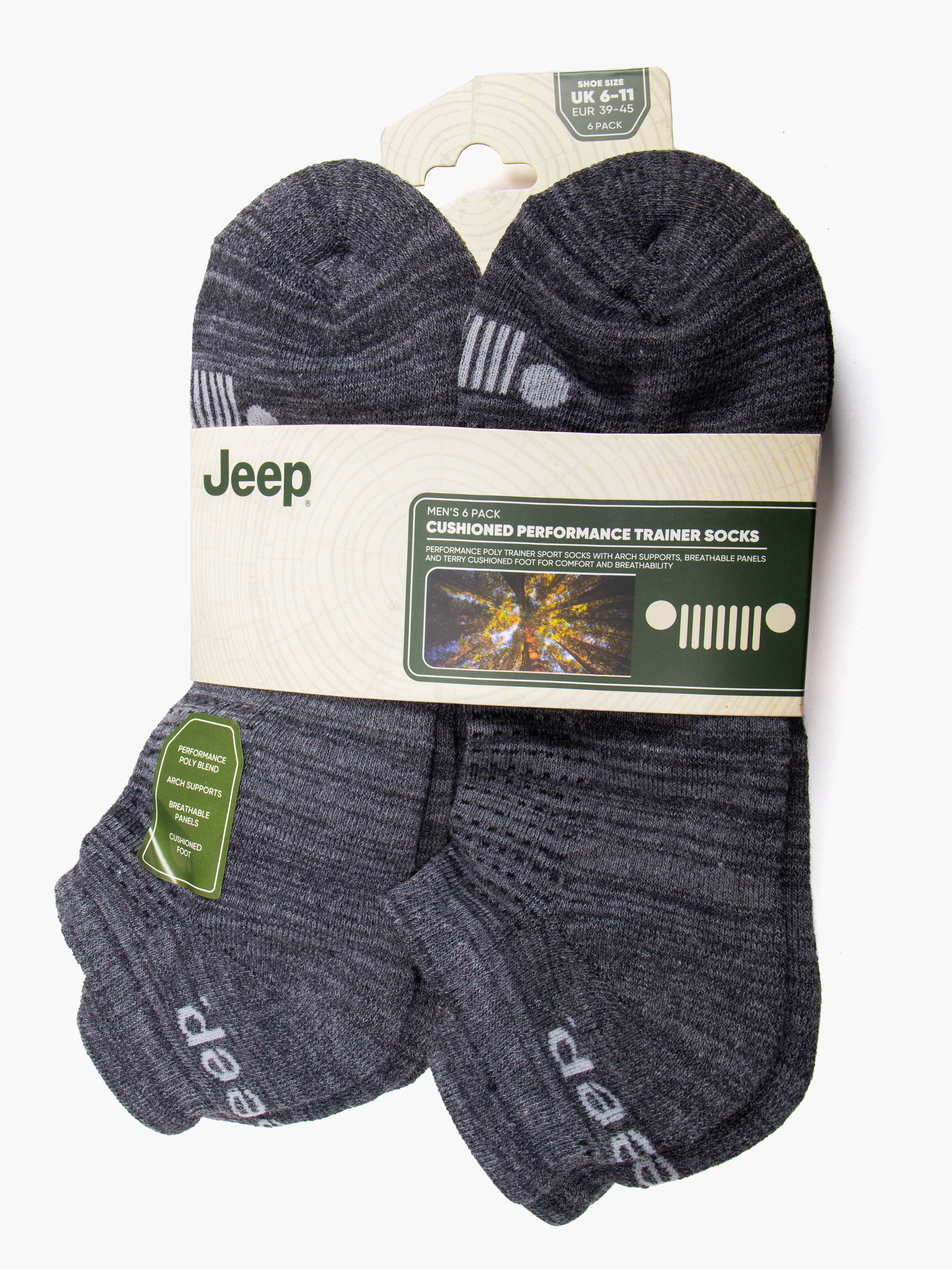 Jeep 6x Trainer socks Grey DEICHMANN
