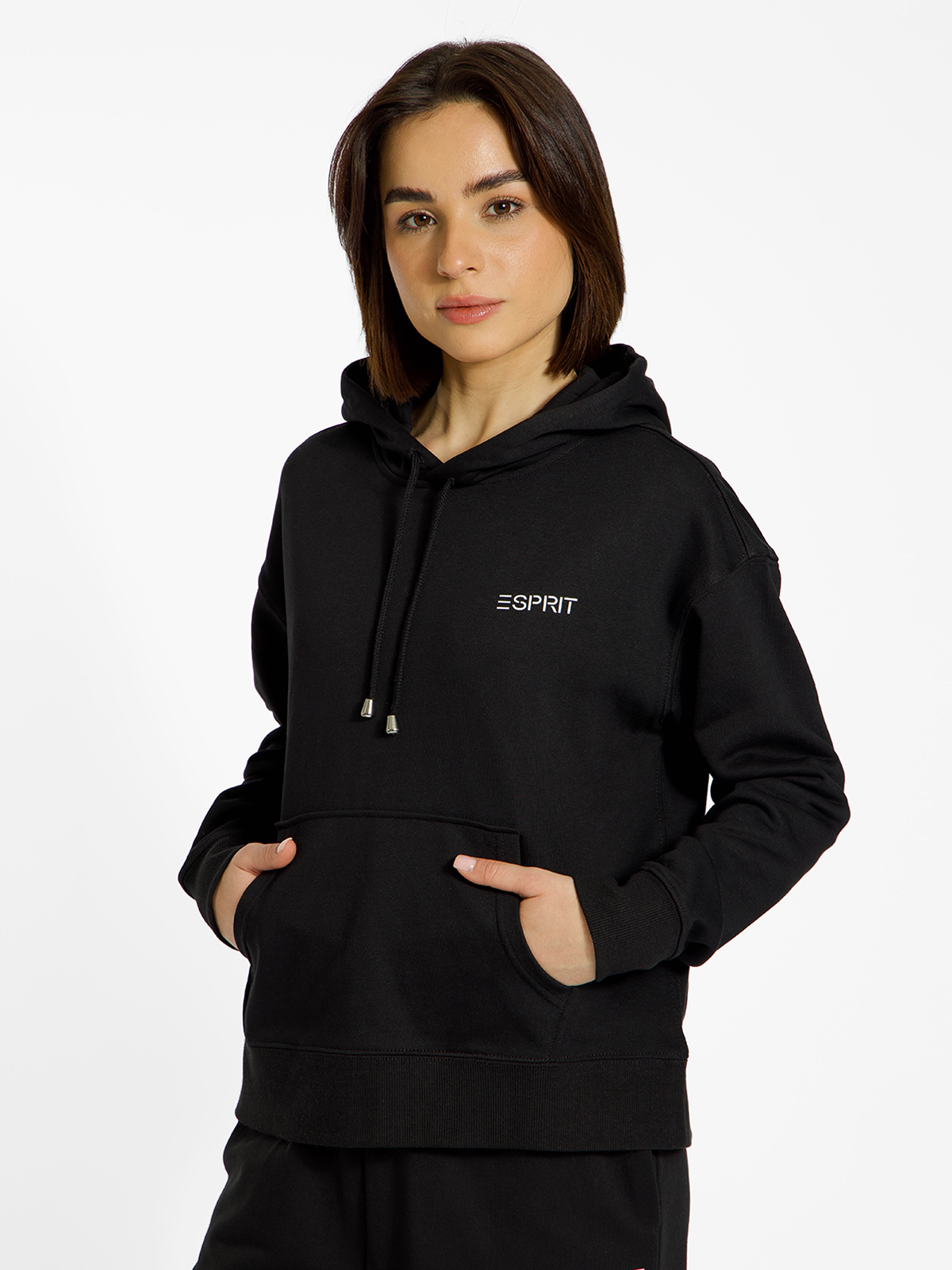 Sweat à Capuche Esprit Gris Motif Arête De Poisson - Taille 104/110 - Très Bon état