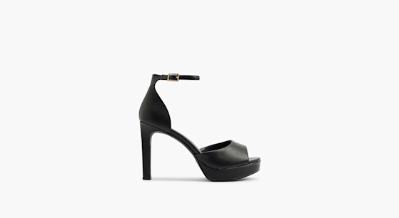Escarpins Sandales Compensés Cucoo Fashion Italy - Noir Cuir/tissu - Taille 39,5 - Neuf Avec Emballage