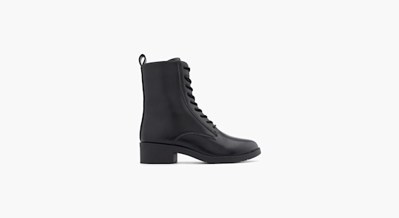 Bottes Eveet 15513 En Cuir Noir à Lacets Et Fermeture éclair Postérieure - Neuves Avec étiquettes