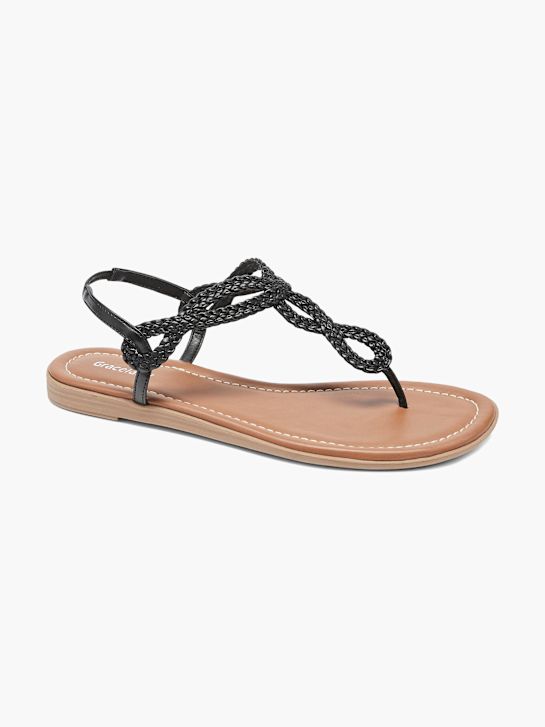Graceland Sandalen-Zehentrenner Schwarz 7 6