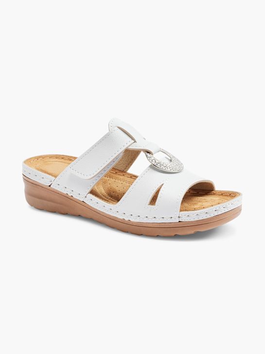 Easy Street Flache Pantolette Weiss 6003 6