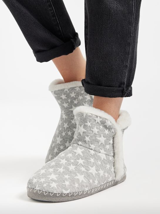 Casa mia Chaussons fourrés Gris 23382 5