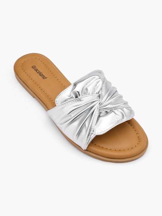 Graceland Flache Pantolette Silber 19386 2