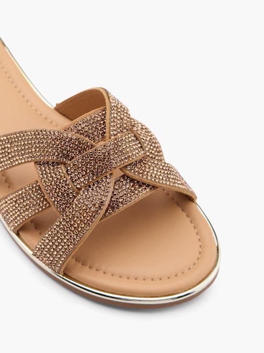 Catwalk Flache Pantolette Gold 13039 2
