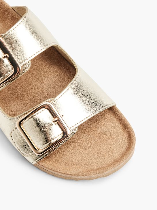 Graceland Flache Pantolette Gold 13054 2