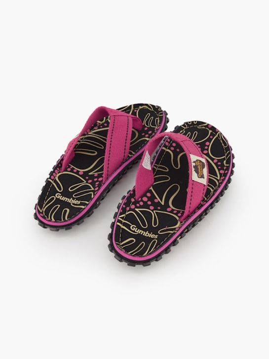 Gumbies Pantoletten-Zehentrenner Schwarz 84623 4