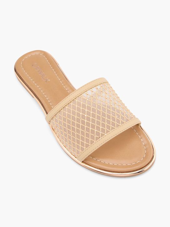 Catwalk Flache Pantolette Gold 59094 2