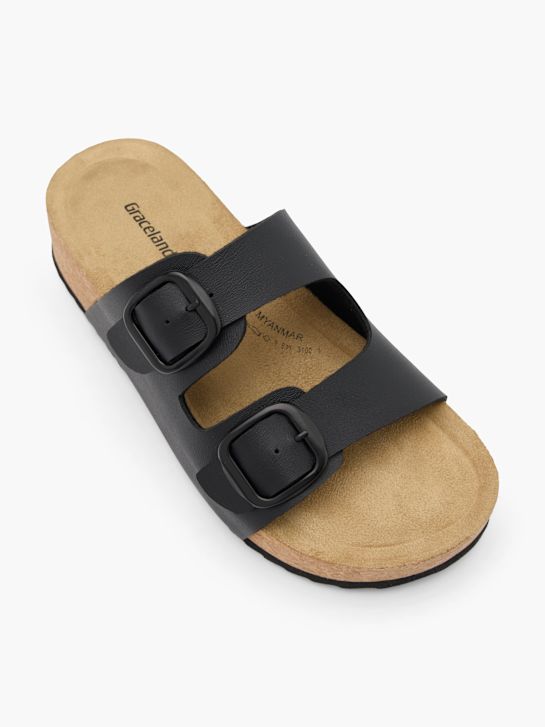 Graceland Tieffussbett-Pantolette Schwarz 60039 2