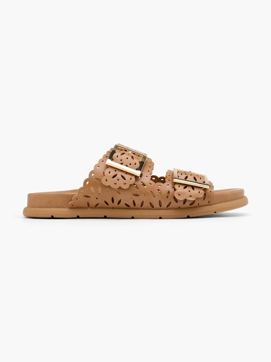 Catwalk Flache Pantolette Cognac 82398 1