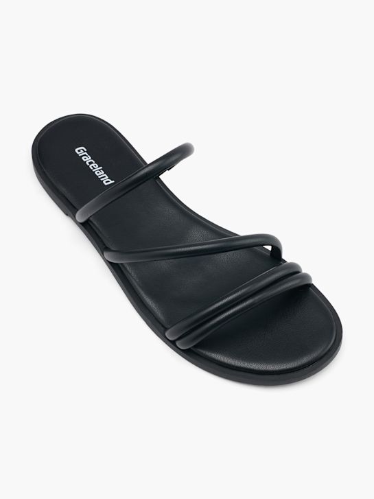 Graceland Flache Pantolette Schwarz 68956 2