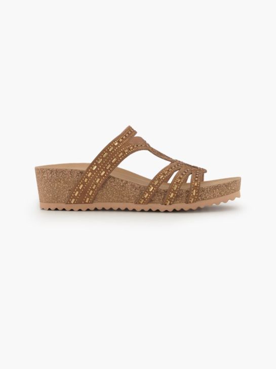 Graceland Flache Pantolette Braun 82798 1