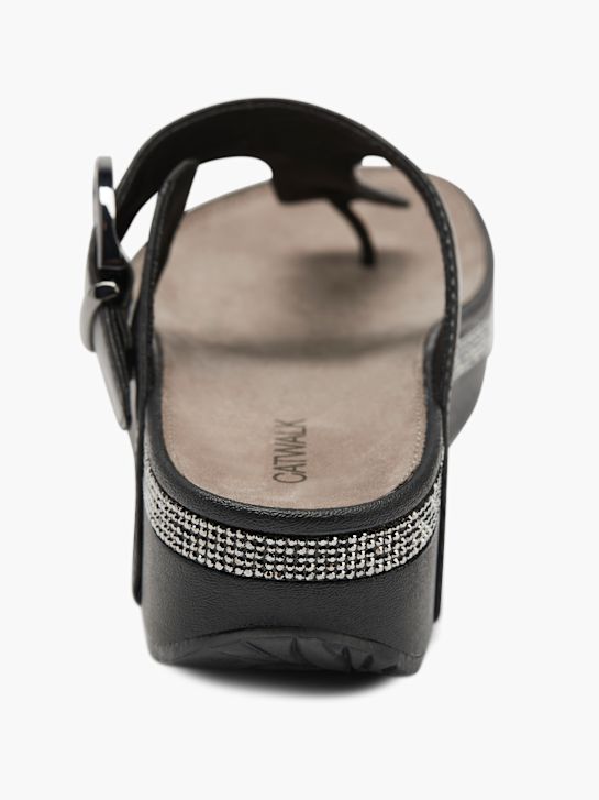 Catwalk Chancla de dedo Negro 26429 4