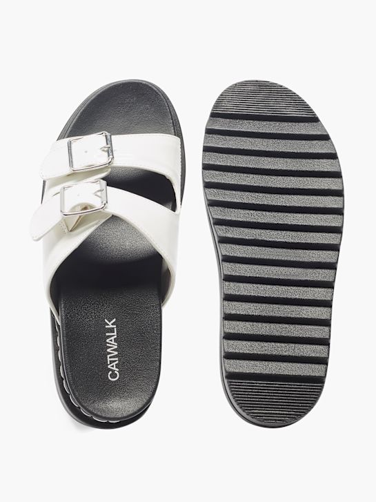 Catwalk Flache Pantolette Weiß 19174 3