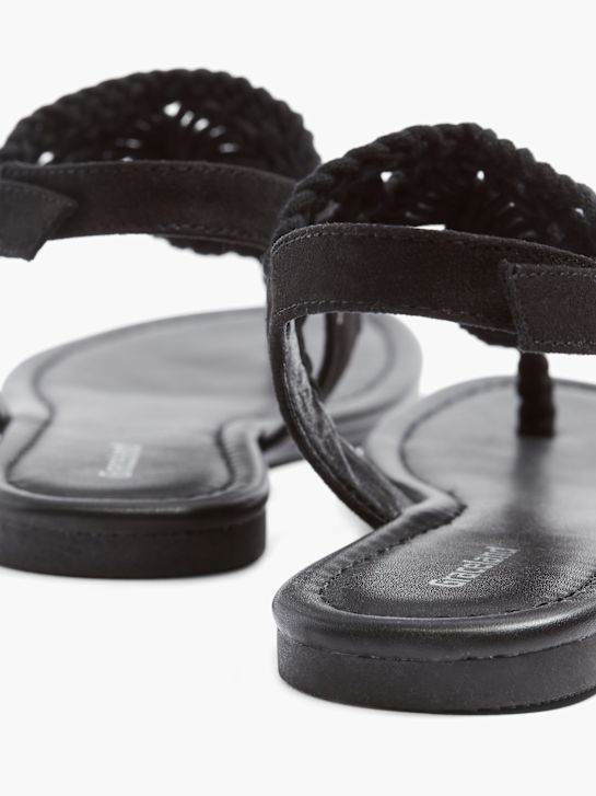 Graceland Toe post sandal Black 553 4