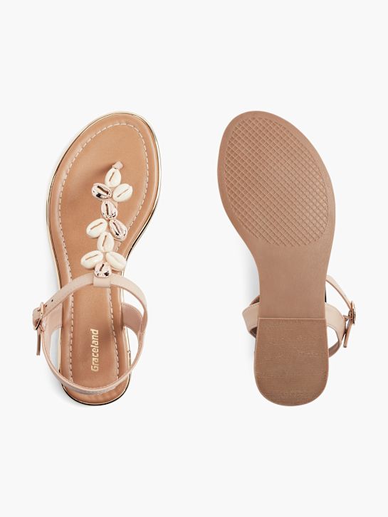 Graceland Toe post sandal Beige 37369 3