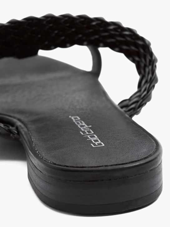Graceland Flache Pantolette Schwarz 20586 4