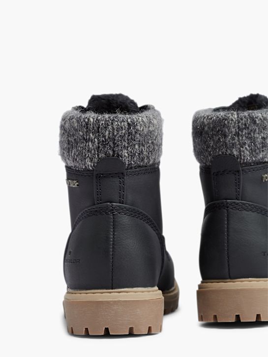 TOM TAILOR Čizme s vezicama Crna 3173 4