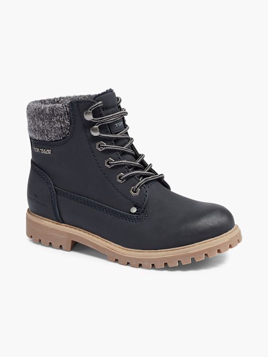 TOM TAILOR Čizme s vezicama Crna 3173 6
