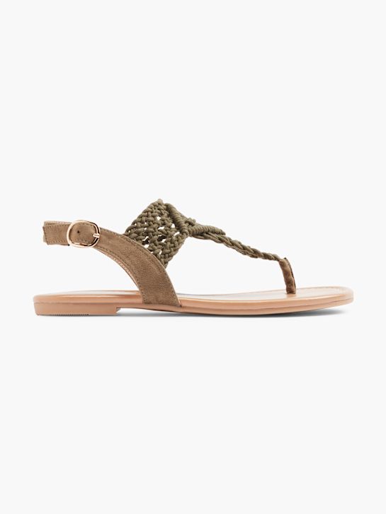 Graceland Toe post sandal Khaki 19860 2