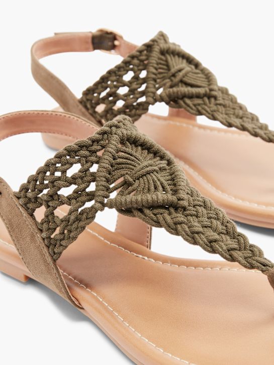 Graceland Toe post sandal Khaki 19860 6