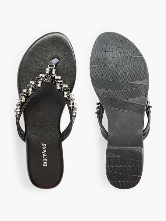 Graceland Sandal med tå-split Sort 705 3