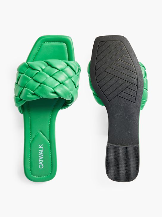 Catwalk Flache Pantolette Grün 21131 3