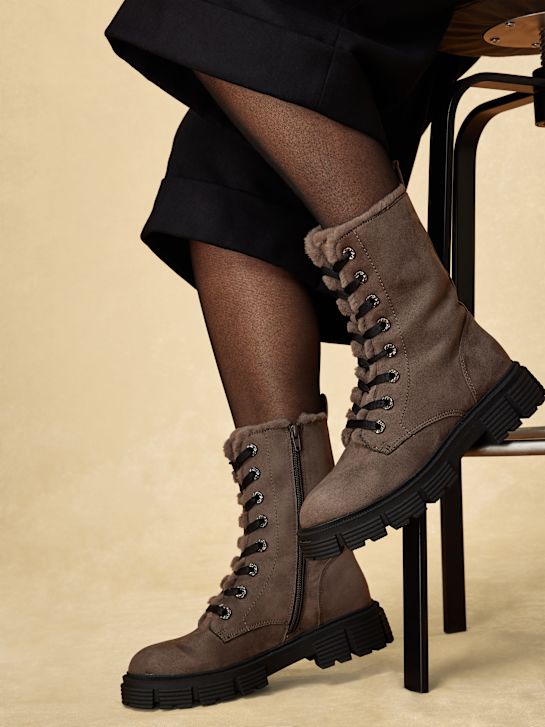 Catwalk Ghete cu șireturi Gri taupe 5312 8