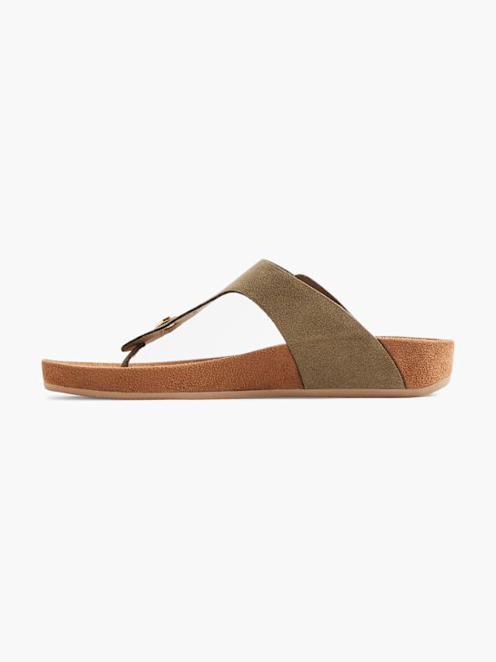 Graceland Sandal med tå-split Khaki 3709 2