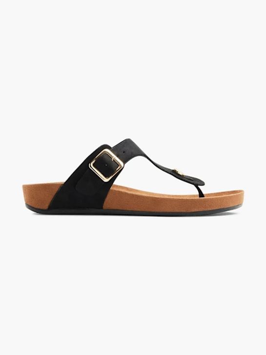 Graceland Sandal med tårem Svart 7340 1