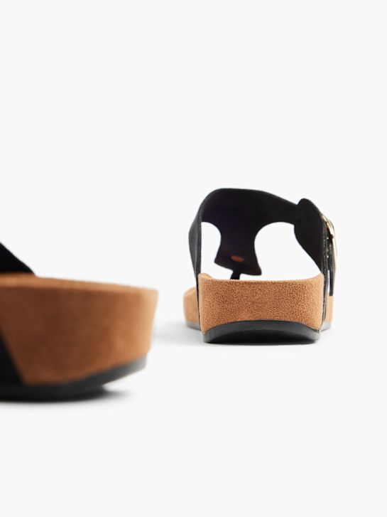 Graceland Sandal med tårem Svart 7340 4